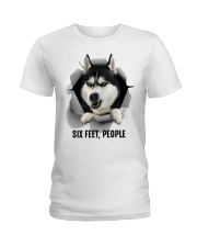 Husky Six feet people Ladies T-Shirt tile