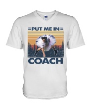 Retro Put me in coach V-Neck T-Shirt tile