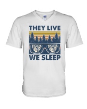 The live we sleep V-Neck T-Shirt tile
