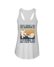 I chill and I know things Ladies Flowy Tank tile