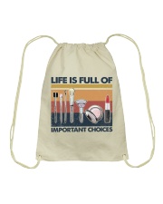 Makeup Life Is Full Of Important Choices Drawstring Bag tile