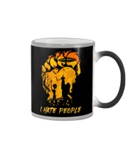 Bigfoot alien hate people Color Changing Mug tile