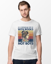 I Cuddle Up With Books Not Boys Classic T-Shirt lifestyle-mens-crewneck-front-15