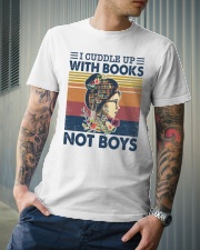 I Cuddle Up With Books Not Boys Classic T-Shirt lifestyle-mens-crewneck-front-6