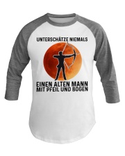 Archery Never Underestimate An Old Man Baseball Tee tile