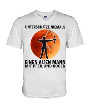 Archery Never Underestimate An Old Man V-Neck T-Shirt tile