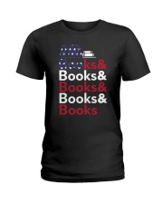 Books and Books Us Flag Ladies T-Shirt tile