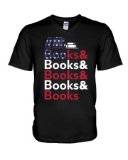 Books and Books Us Flag V-Neck T-Shirt tile