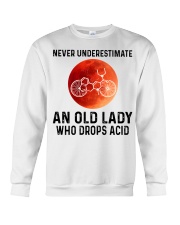Never underestimate old lady drop acid Crewneck Sweatshirt tile