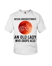 Never underestimate old lady drop acid Youth T-Shirt tile