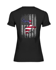 Motocross US Flag Back Premium Fit Ladies Tee tile