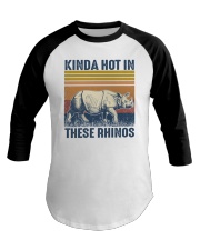 Kinda hot in these rhinos Baseball Tee tile