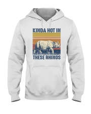 Kinda hot in these rhinos Hooded Sweatshirt tile