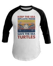 Retro Vintage Sea Turtle Baseball Tee tile