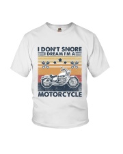 Retro I Don't Snore I Dream I'm A Motorcycle Youth T-Shirt tile