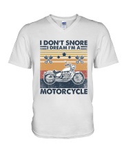 Retro I Don't Snore I Dream I'm A Motorcycle V-Neck T-Shirt tile