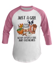Just a girl who love fall and dogs Baseball Tee tile