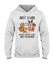 Just a girl who love fall and dogs Hooded Sweatshirt tile