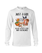 Just a girl who love fall and dogs Long Sleeve Tee tile