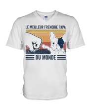 French Bulldog Best Dad Ever V-Neck T-Shirt tile