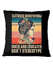 Tattooed bookworm Inked and Educated Square Pillowcase tile