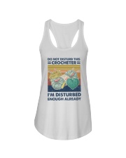 Don't disturb this crocheter I'm disturbed enough Ladies Flowy Tank tile