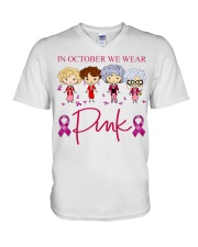 In October We Wear Pink V-Neck T-Shirt tile