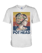 Pot head V-Neck T-Shirt tile