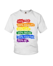 100 percent Pride LGBT Rainbow Gay Lesbian Youth T-Shirt tile