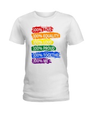 100 percent Pride LGBT Rainbow Gay Lesbian Ladies T-Shirt tile
