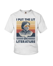 I Put The Lit In Literature Louisa May Alcott Youth T-Shirt tile