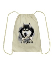 Husky Six feet people Drawstring Bag tile