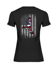 Running US Flag Back Premium Fit Ladies Tee tile
