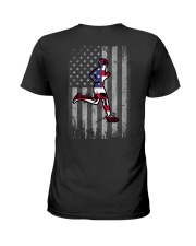 Running US Flag Back Ladies T-Shirt tile