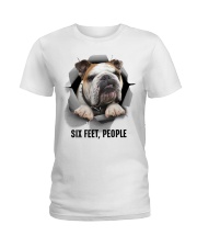Bulldog Six feet people Ladies T-Shirt tile