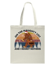 Bigfoot on the naughty list Tote Bag tile