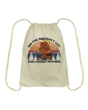Bigfoot on the naughty list Drawstring Bag tile