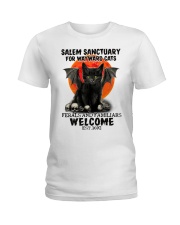 Salem Sanctuary For Wayward Cats Est 1692 Ladies T-Shirt tile