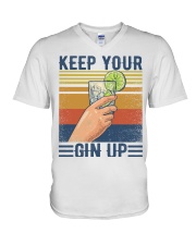 Keep your gin up V-Neck T-Shirt tile