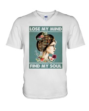 Reading lose my mind find my soul V-Neck T-Shirt tile