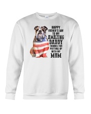 Bulldog Happy father day to amazing daddy Crewneck Sweatshirt tile