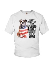Bulldog Happy father day to amazing daddy Youth T-Shirt tile