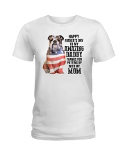 Bulldog Happy father day to amazing daddy Ladies T-Shirt tile