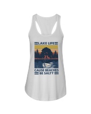 Lake life Cause Beaches be salty Ladies Flowy Tank tile