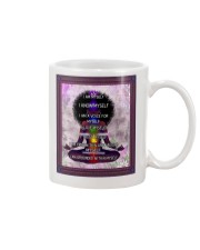 Black woman meditation Mug tile