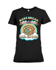 Eat bread Hail satan Premium Fit Ladies Tee tile