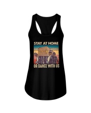Retro Stay at home or dance with us Ladies Flowy Tank tile