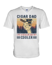 Cigar Dad Like A Regular Dad But Cooler V-Neck T-Shirt tile