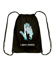 Bigfoot i hate people Drawstring Bag tile