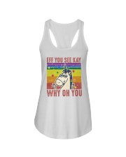 LGBTQ Unicorn Eff You See Kay Why Oh You Ladies Flowy Tank tile